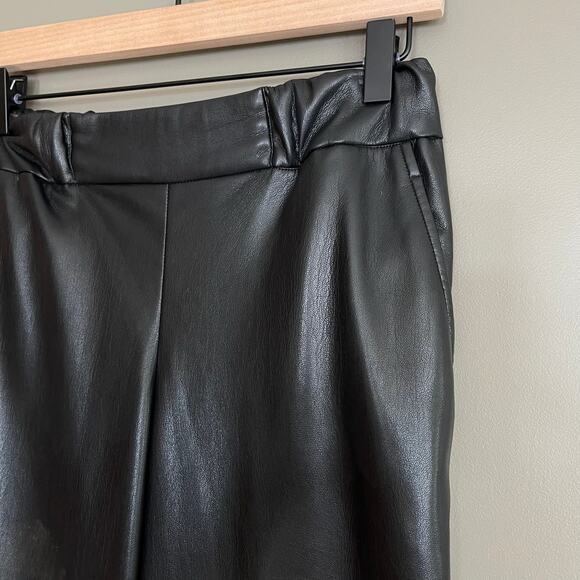 Anine Bing Koa Pant in Black Vegan Leather Size XS High Rise Wide Leg Chic Sexy - Picture 7 of 16